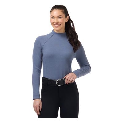 Kerrits Women's Align Textured Mock Neck - Dusty Blue