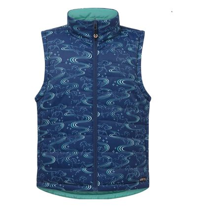 Kerrits Kids' Ride The Wind Reversible Quilted Vest - Lapis/Aqualuxe