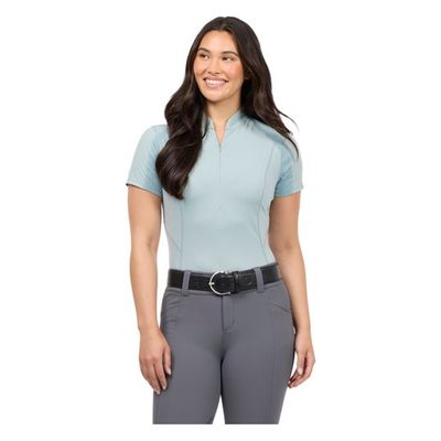 Kerrits Women's Precision Short Sleeve Quarter Zip Tech Top - Shoreline