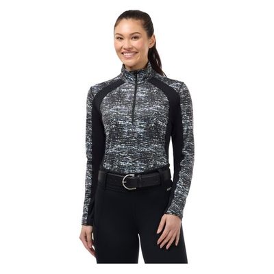 Kerrits Women's Traverse Quarter Zip Fleece Tech Top - Black Batik