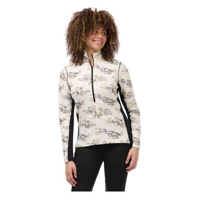 Kerrits Women's Soft Haven Plush Fleece Half Zip Top - Soft White Stormy Horse