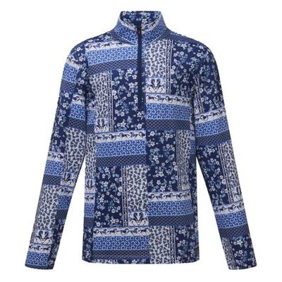 Kerrits Kids' Breeze Ice Fil Long Sleeve Shirt - Lapis Patchwork