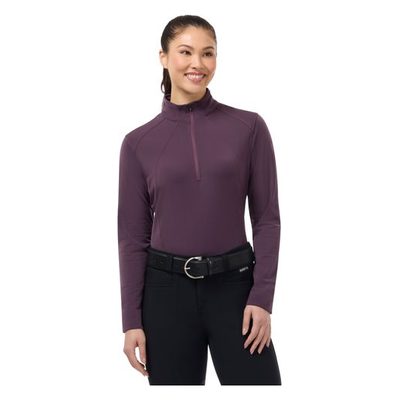 Kerrits Women's In Stride Quarter Zip Fleece Tech Top - Elderberry