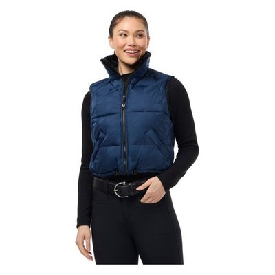 Kerrits Women's Skyline Houndstooth Reversible Vest - Nightfall