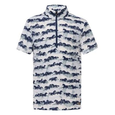 Kerrits Kids' Equibreeze Print Ice Fil Short Sleeve Shirt - Mist Brushstrokes
