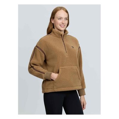 LeMieux Women's Avery Teddy Quarter Zip Fleece - Caramel