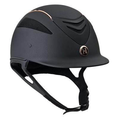 One K Defender Rose Gold Stripe Helmet - Black Matte Rose Gold Stripe