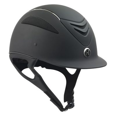 One K Defender Chrome Stripe Helmet - Black Matte Chrome Stripe