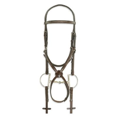 Pessoa PRO Fancy Stitched Figure 8 Bridle - Dark Brown