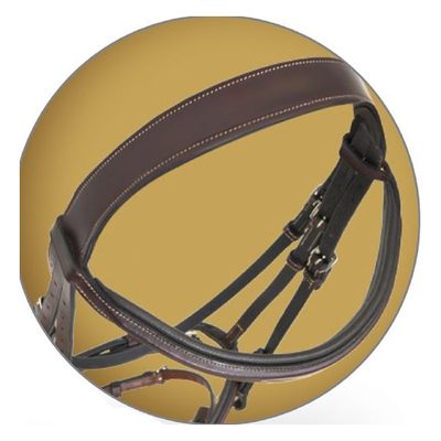 Pessoa PRO Fancy Stitched Raised Bridle - Dark Brown