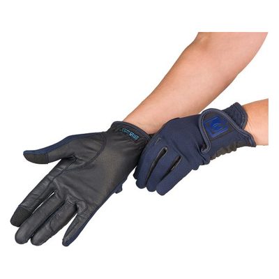 Romfh Leather Mesh Riding Glove - Navy