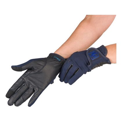 Romfh Leather Mesh Riding Glove - Navy