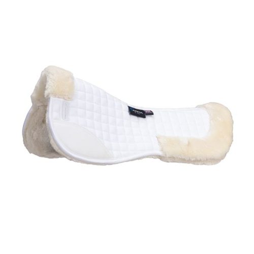 Shires ARMA Deluxe Cotton Half Pad in white/white