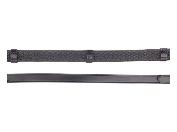 Shires Avignon Rubber Reins w/Leather Stoppers - Havana