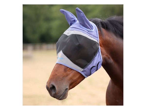 Shires FlyGuard Fine Mesh Fly Mask w/Ears - Sky