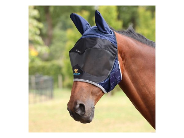 Shires FlyGuard Pro Deluxe Fly Mask w/Ears - Navy