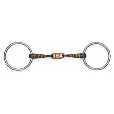 Shires Copper Lozenge Snaffle w/Raised Rib - Black Sweet Iron
