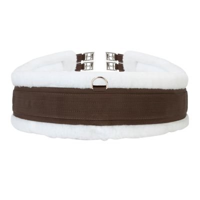 Shires Fleece Lined Girth - Brown/White
