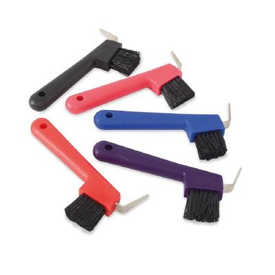 Shires Ezi-Groom Hoof Pick/Brush - Red