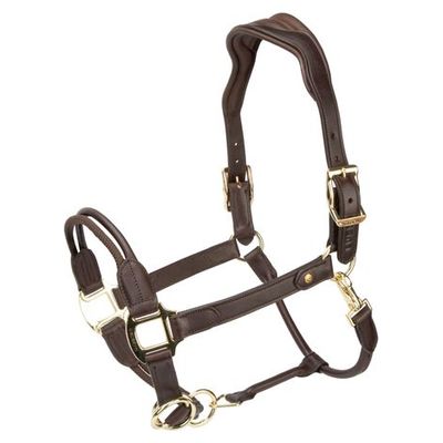 Shires Velociti Lusso Soria Control Leather Headcollar - Havana