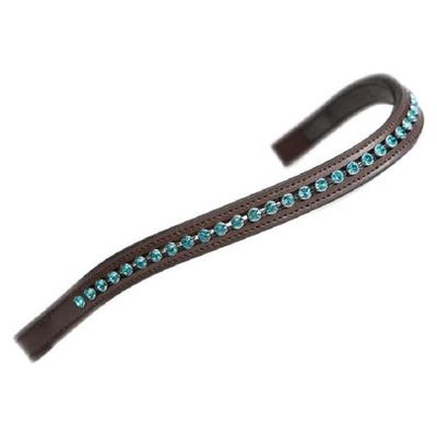 Shires Aviemore Large Diamante Browband - Havana/Green