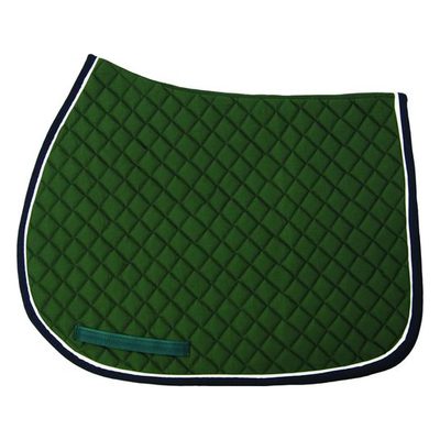 TuffRider Basic All Purpose Saddle Pad w/Trim and Piping - Hunter/Navy/White
