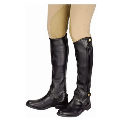 TuffRider Grippy Grain Half Chaps - Black