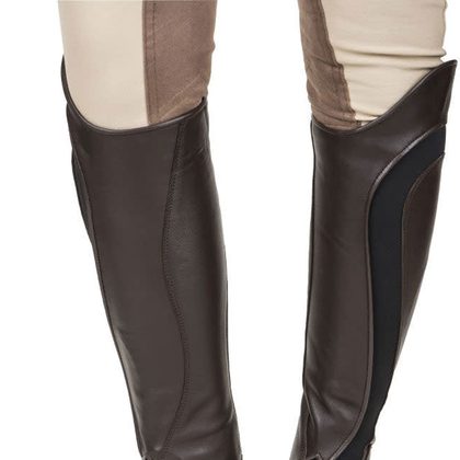 TuffRider Women's Derby Leather Half Chaps - Mocha