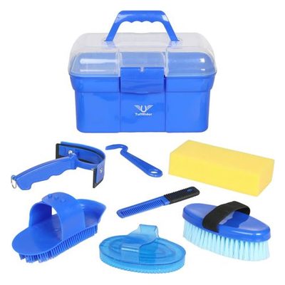 TuffRider Junior Grooming Box  8 Pieces - Blue