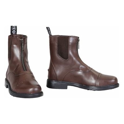TuffRider Men's Baroque Front Zip Paddock Boots w/Metal Zipper - Mocha