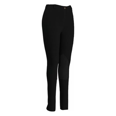 TuffRider Women's Pull-On Knee Patch Breeches - Black