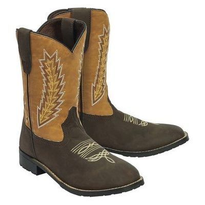 TuffRider Kids' Biscayne Square Toe Western Boots - Mocha