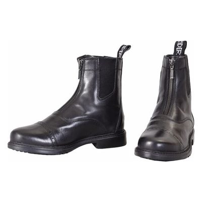 TuffRider Kids' Baroque Front Zip Paddock Boots w/Metal Zipper - Black