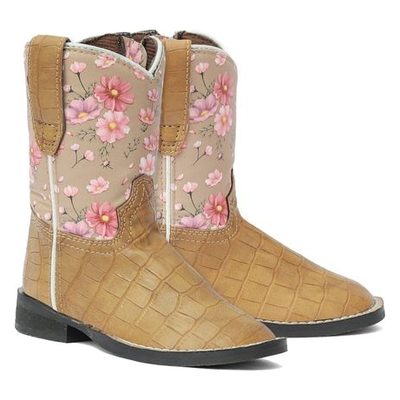 TuffRider Kids' Toddler Dunes Square Toe Western Boots - Tan