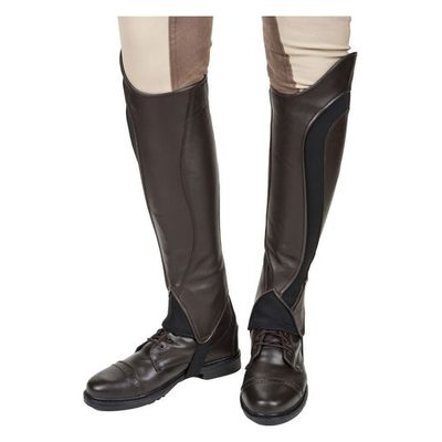 TuffRider Women's Derby Leather Half Chaps - Mocha