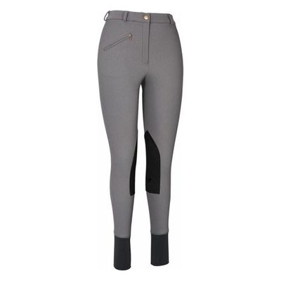 TuffRider Women's Ribb Knee Patch Breeches - Gray