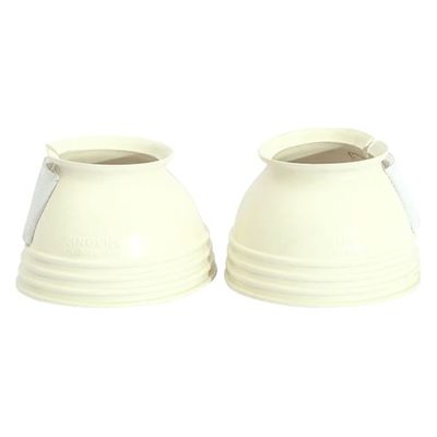 TuffRider Single Part Ribbed Bell Boots w/ Hook and Loop Tape - White