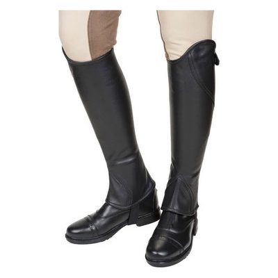 TuffRider Women's Belmont Leather Half Chaps - Black