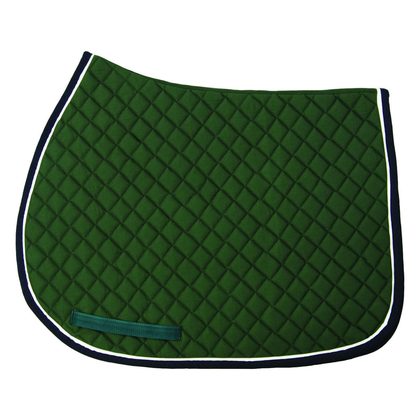 TuffRider Basic All Purpose Saddle Pad w/Trim and Piping - Hunter/Navy/White