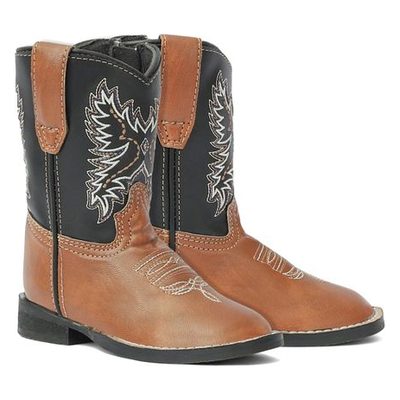 TuffRider Kids' Toddler Olympic Square Toe Western Boots - Tan