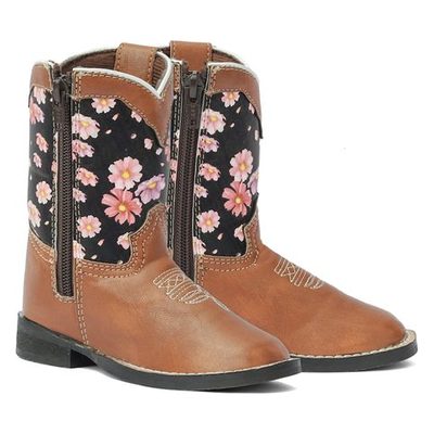 TuffRider Kids' Toddler Pinnacles Square Toe Western Boots - Brown