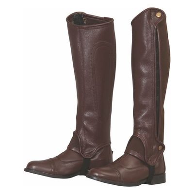 TuffRider Grippy Grain Half Chaps Tall - Chocolate