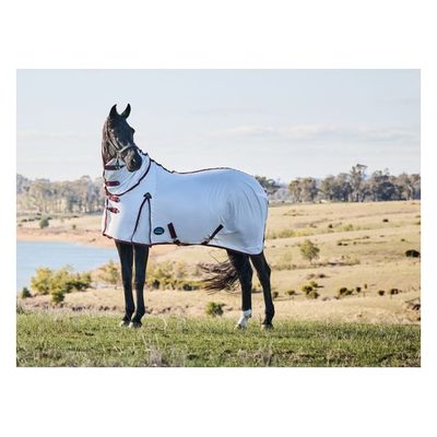 Weatherbeeta Comfitec Essential Fly Sheet Combo - White/Burgundy
