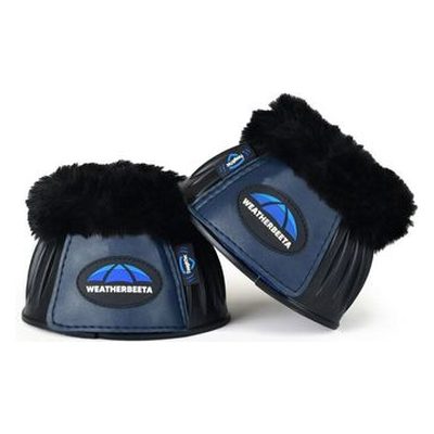 Weatherbeeta Tough-Tec Prime Fleece Trim Rubber Bell Boots - Black/Navy
