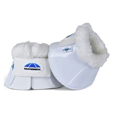 Weatherbeeta Tough-Tec Impact Fleece Trim Bell Boots - White/White
