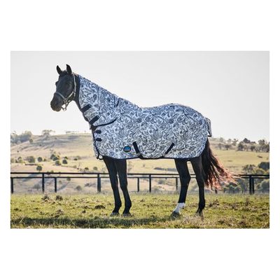 Weatherbeeta Comfitec Limited Edition Fly Sheet Combo - White/Navy Floral Print