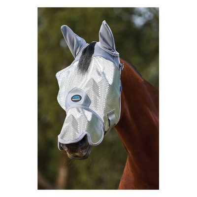 Weatherbeeta Comfitec Hexi Shield Fly Mask w/Ears & Nose - Silver