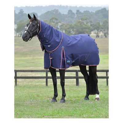 Weatherbeeta Comfitec Essential Turnout Detach-A-Neck 220g - Navy/Burgundy