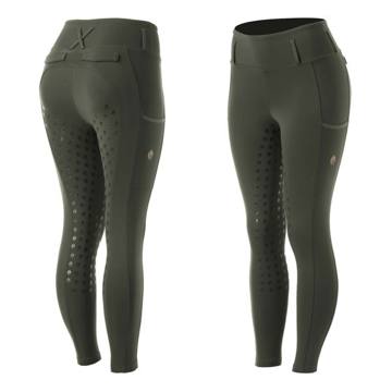 Equinavia Women's Inga Fusion Full Grip Tights - Olive Green