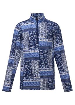 Kerrits Kids' Breeze Ice Fil Long Sleeve Shirt - Lapis Patchwork